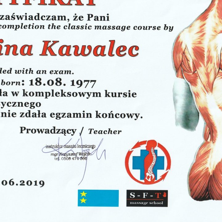 Masaż klasyczny Krzysztof Wójcik